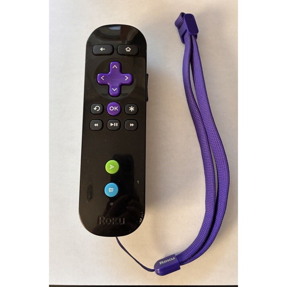 Roku Remote Gaming Controller with Purple Wrist Strap, No Batteries
